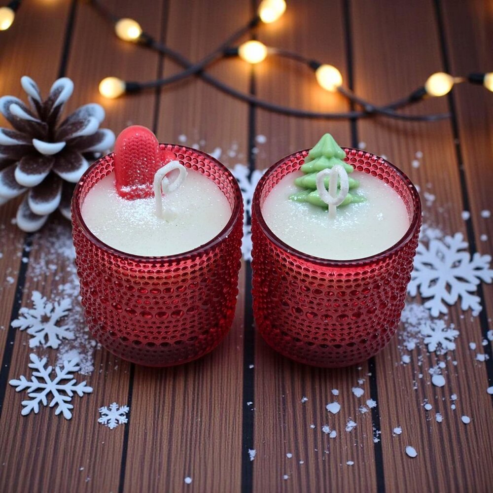 Handmade Holiday Candle ✦ Apple Cinnamon ✦ Soy Wax in 2oz Shot Glass NWT